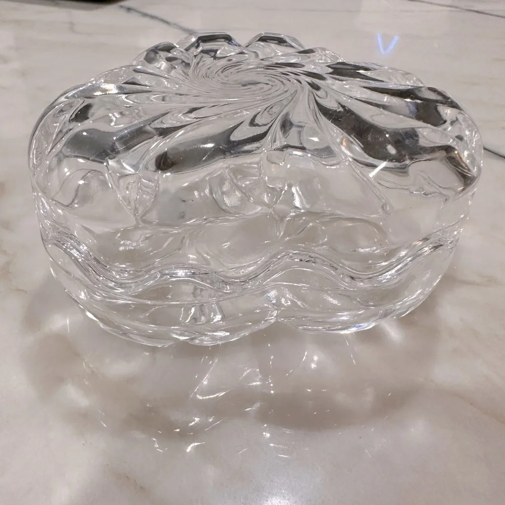 Vintage Lead Crystal Trinket Dish 2 Pieces vintage 1980’s table decor ring dish